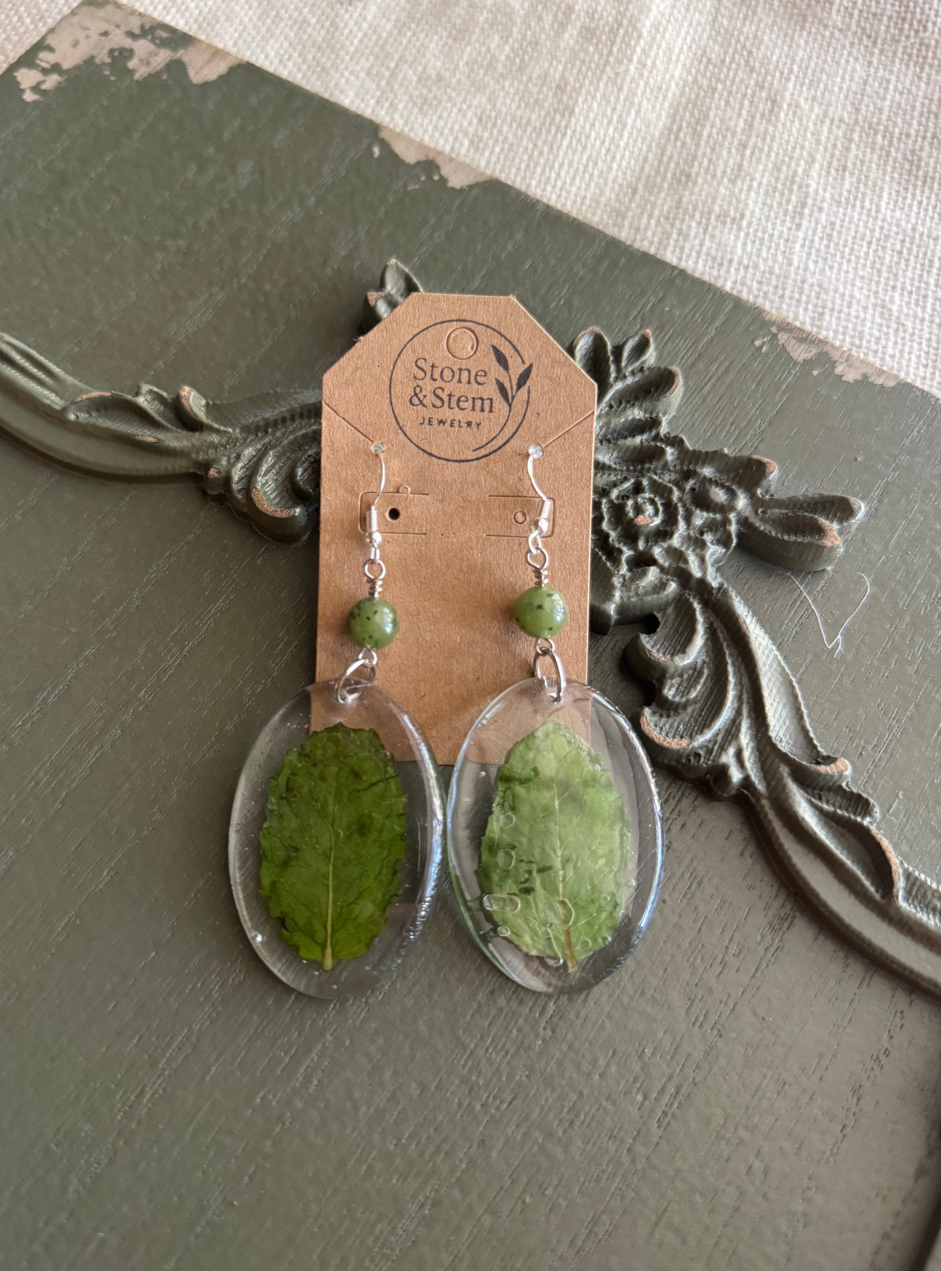 Mint Leaf Earrings