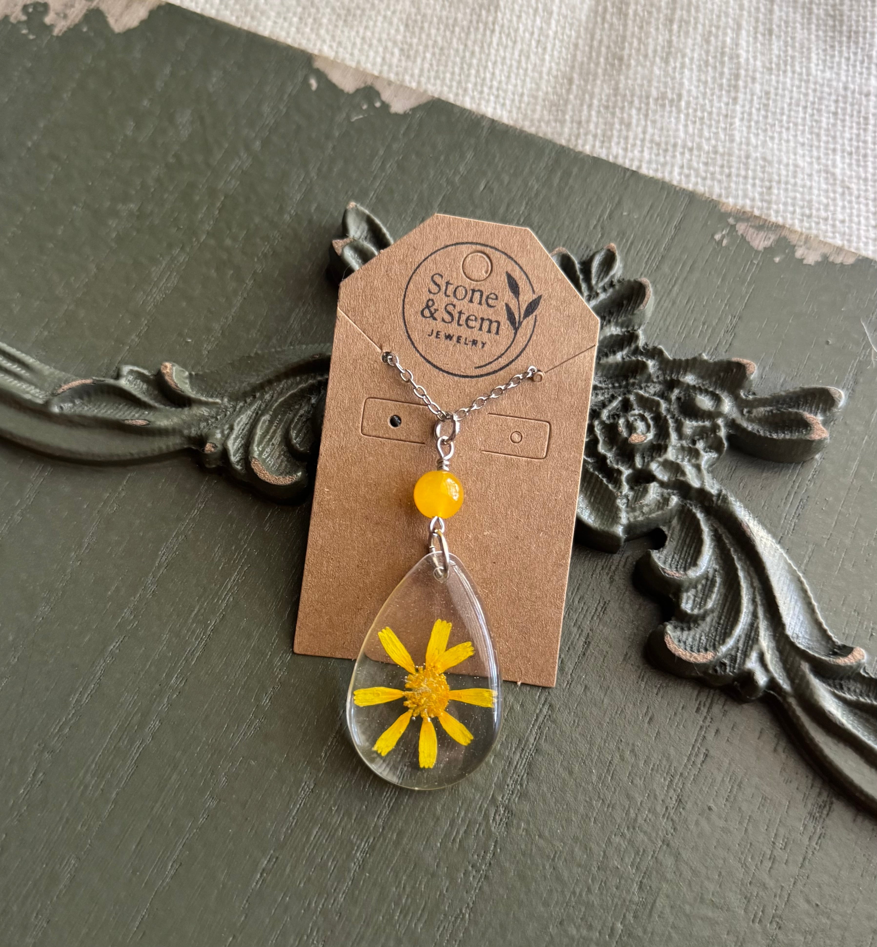 Yellow Wildflower Necklace