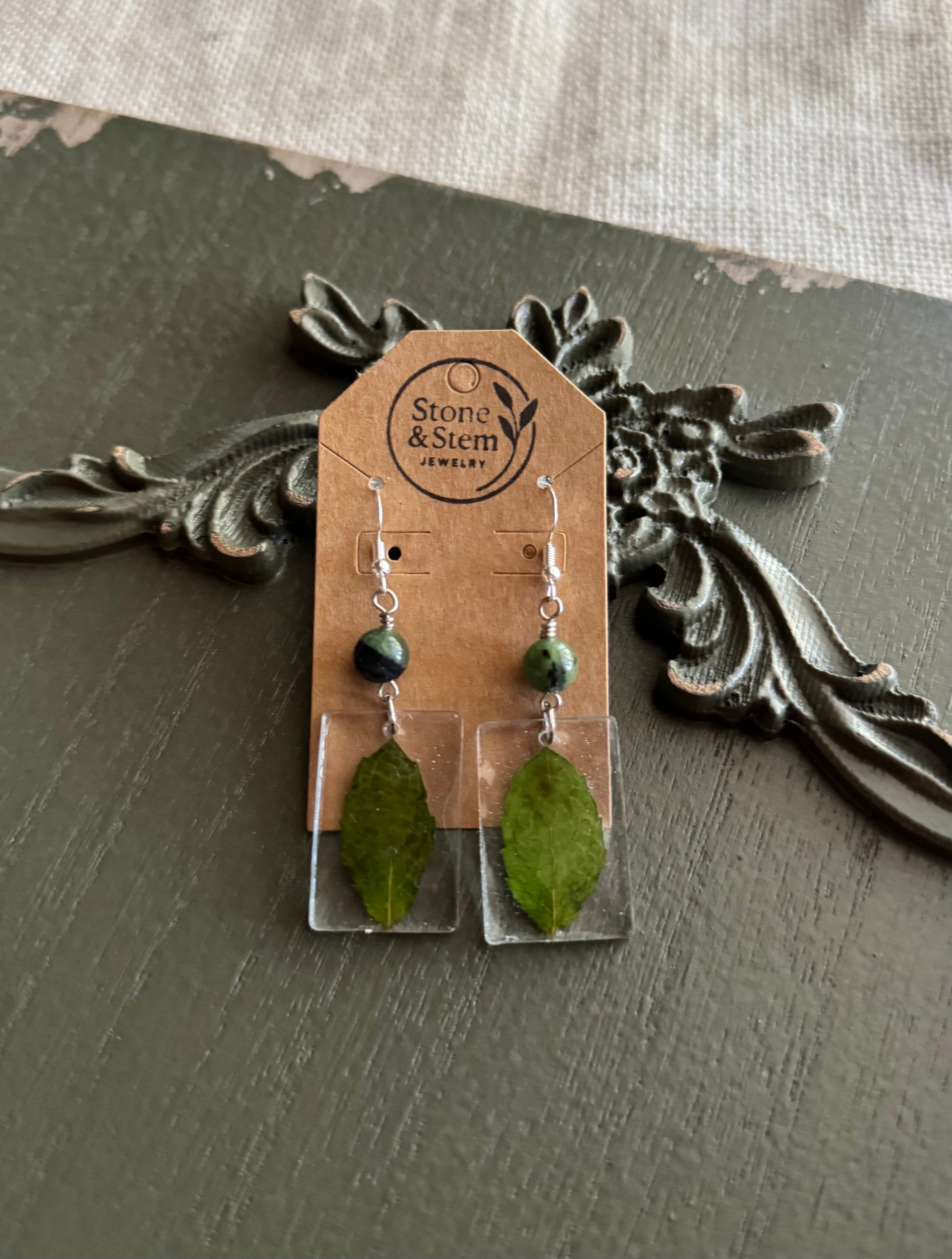 Mint Leaf Earrings